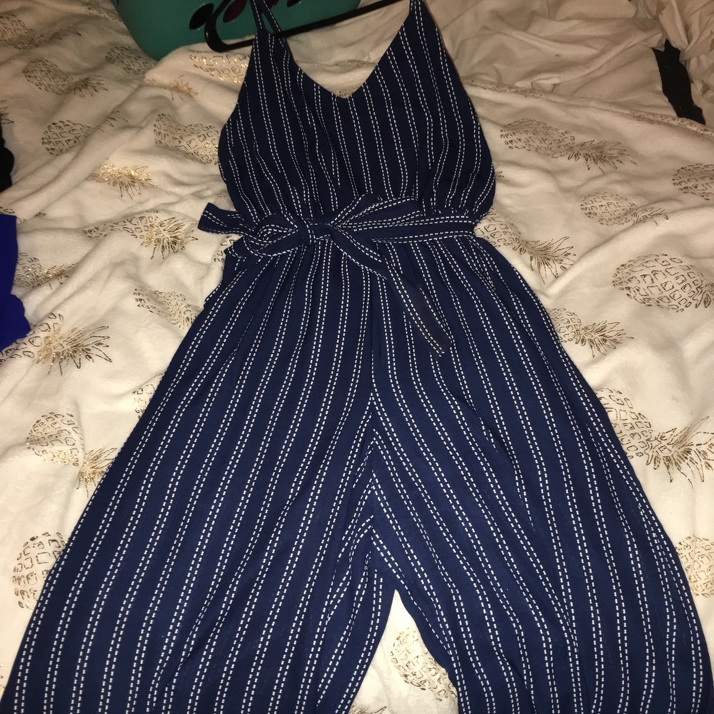SOLD** Blue and white romper